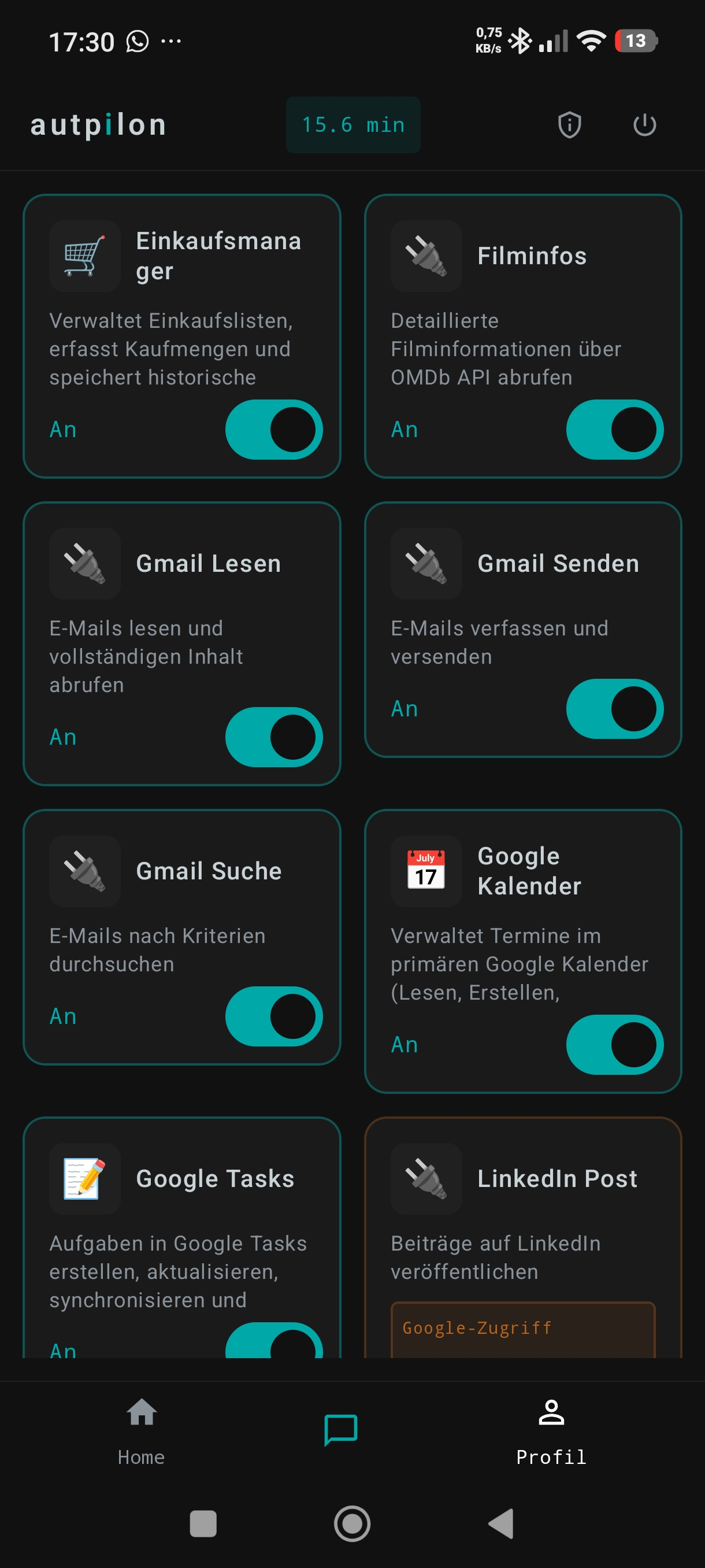 Autpilon App Plugin Übersicht